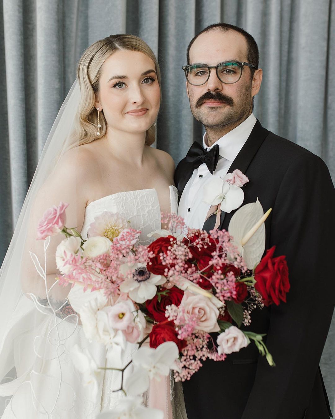 capturing a joyful moment on their special day.