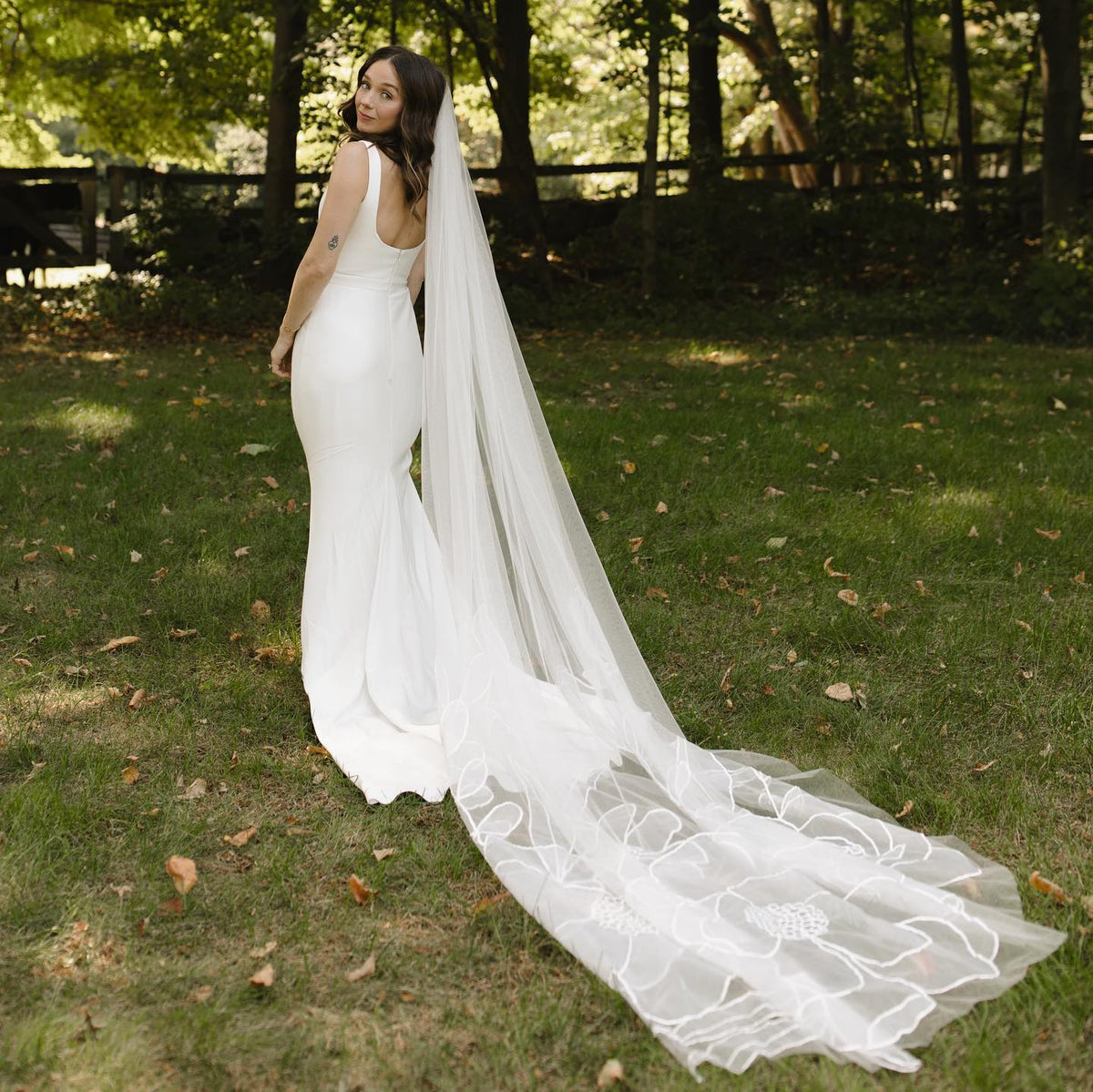 An Bride Wearing a Lily veil