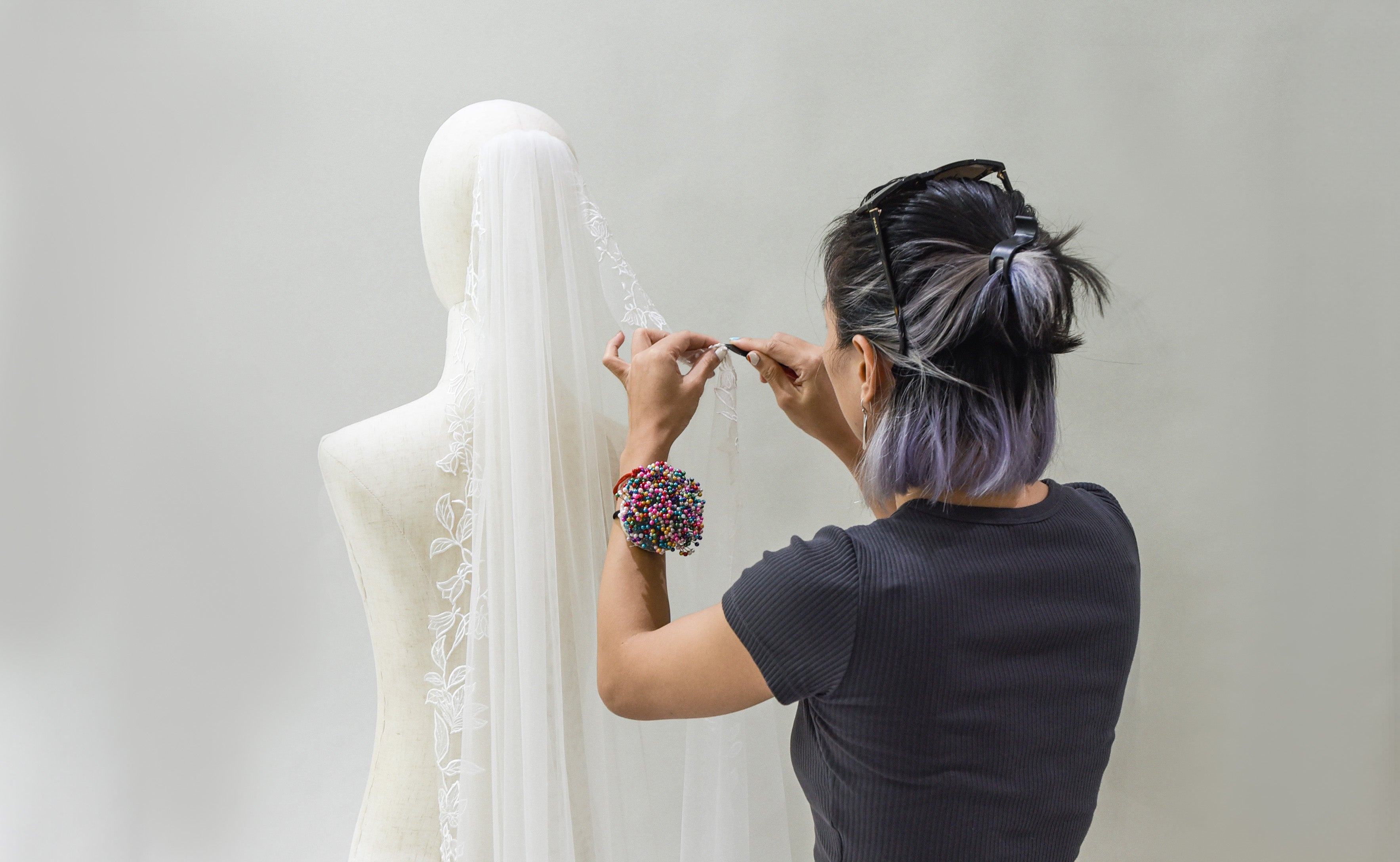 The Wedding Veil Manufacturing Process at Tara Bridal
