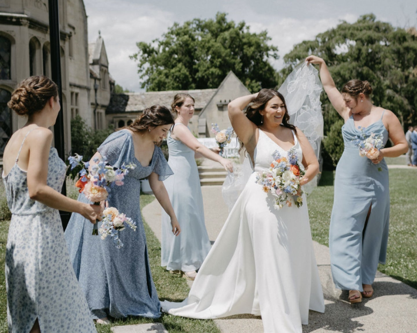 How to Style a Cathedral Veil with Modern and Traditional Wedding Dresses