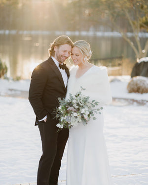 Winter Wedding Dresses and Veils UK 2025: Staying Warm, Looking Stunning + Venue Considerations