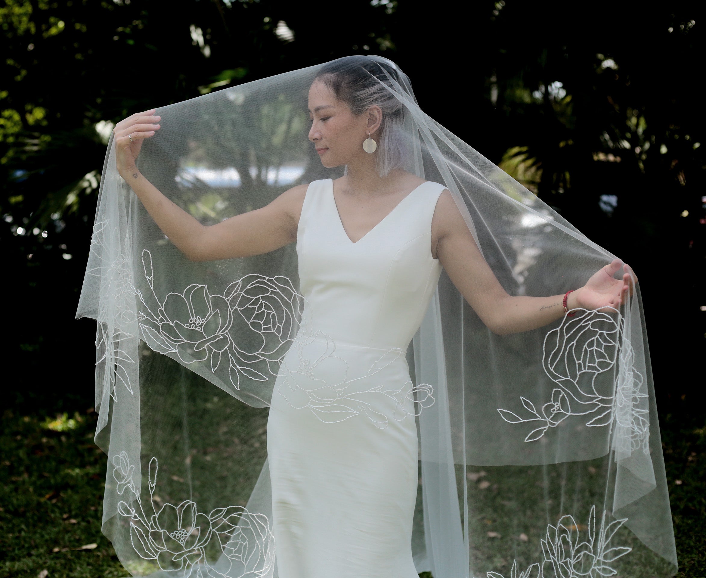 CASSANDRA | Beaded floral wedding veil