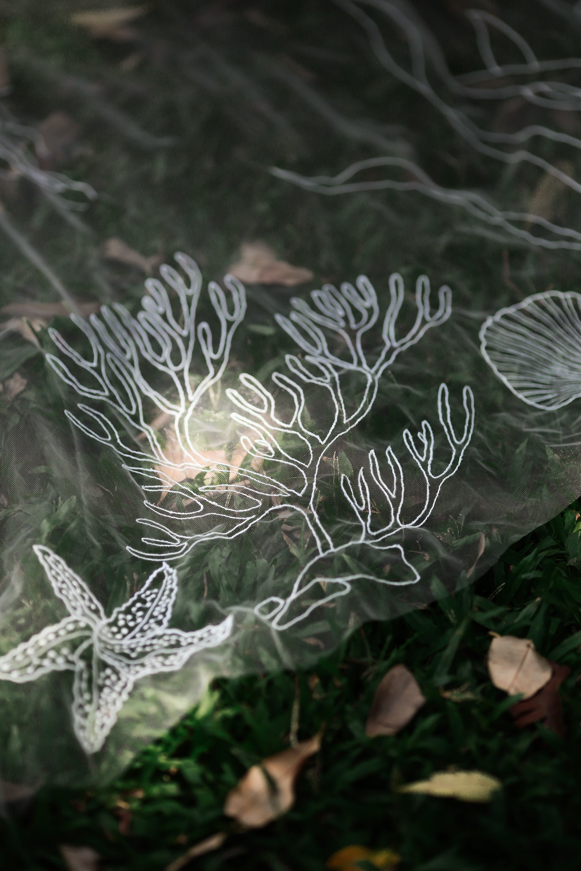 NESSA | Cathedral embroidery sea veil