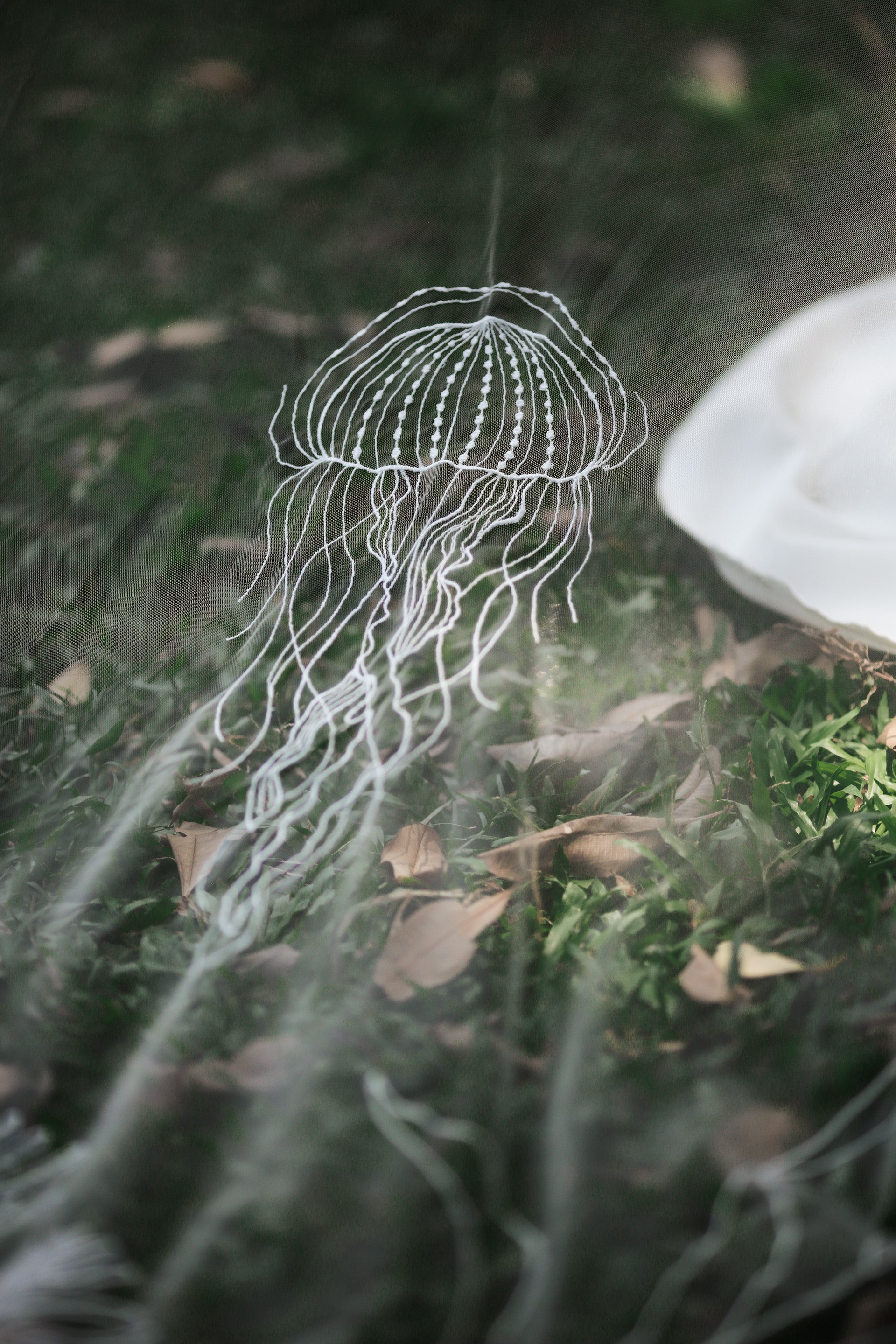 NESSA | Cathedral embroidery sea veil