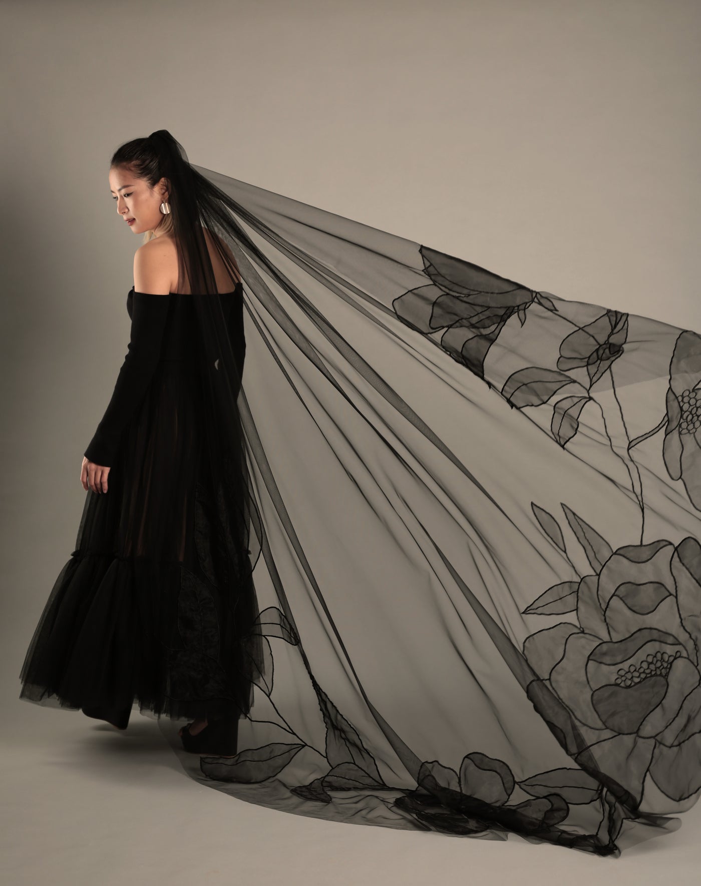AUDREY | Stylish Black Wedding Veil | Handmade Bridal Veils by TARA Bridal AUDREY | Stylish Black Wedding Veil | Handmade Bridal Veils by TARA Bridal