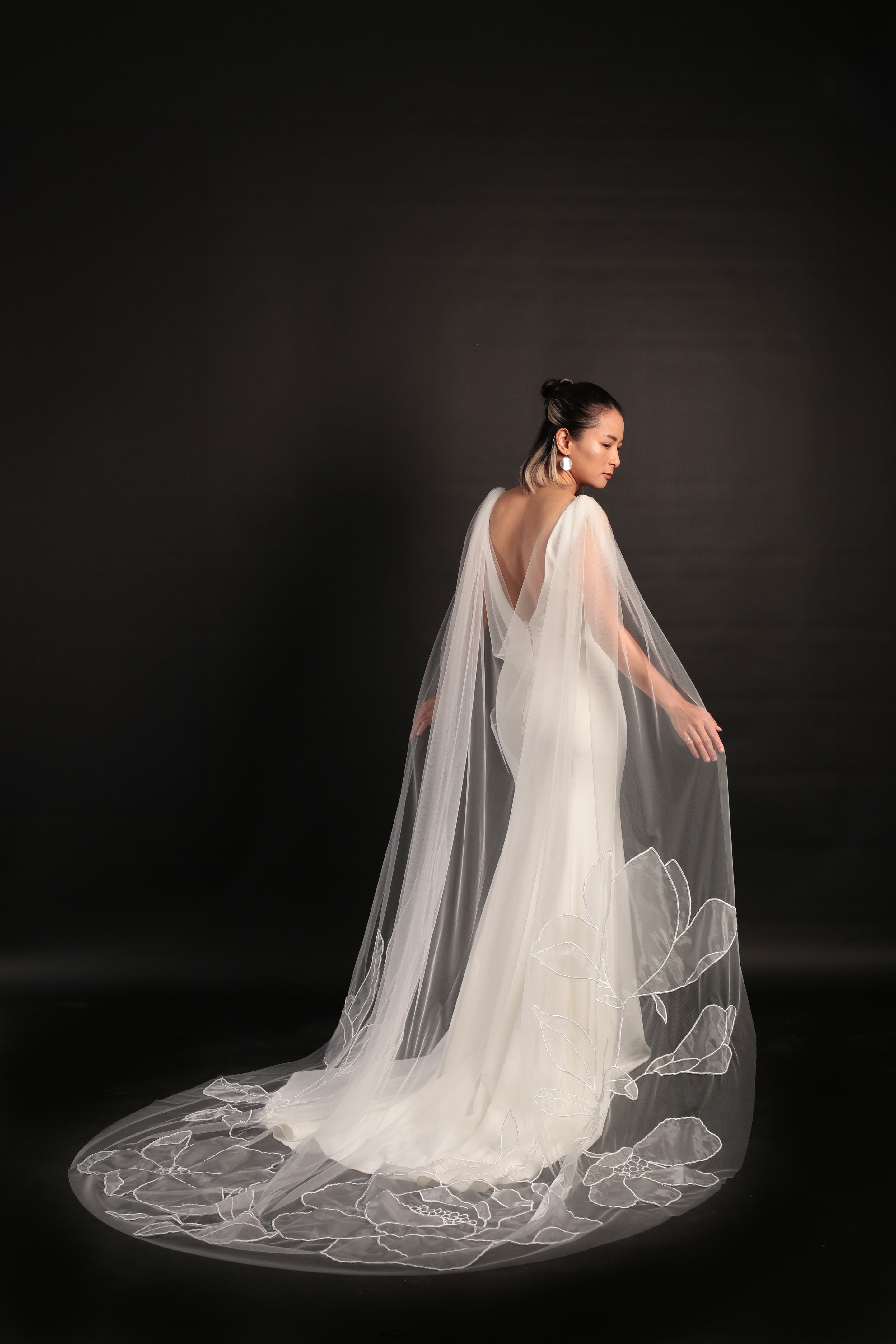 KAITIE Chapel Organza Floral Cape
