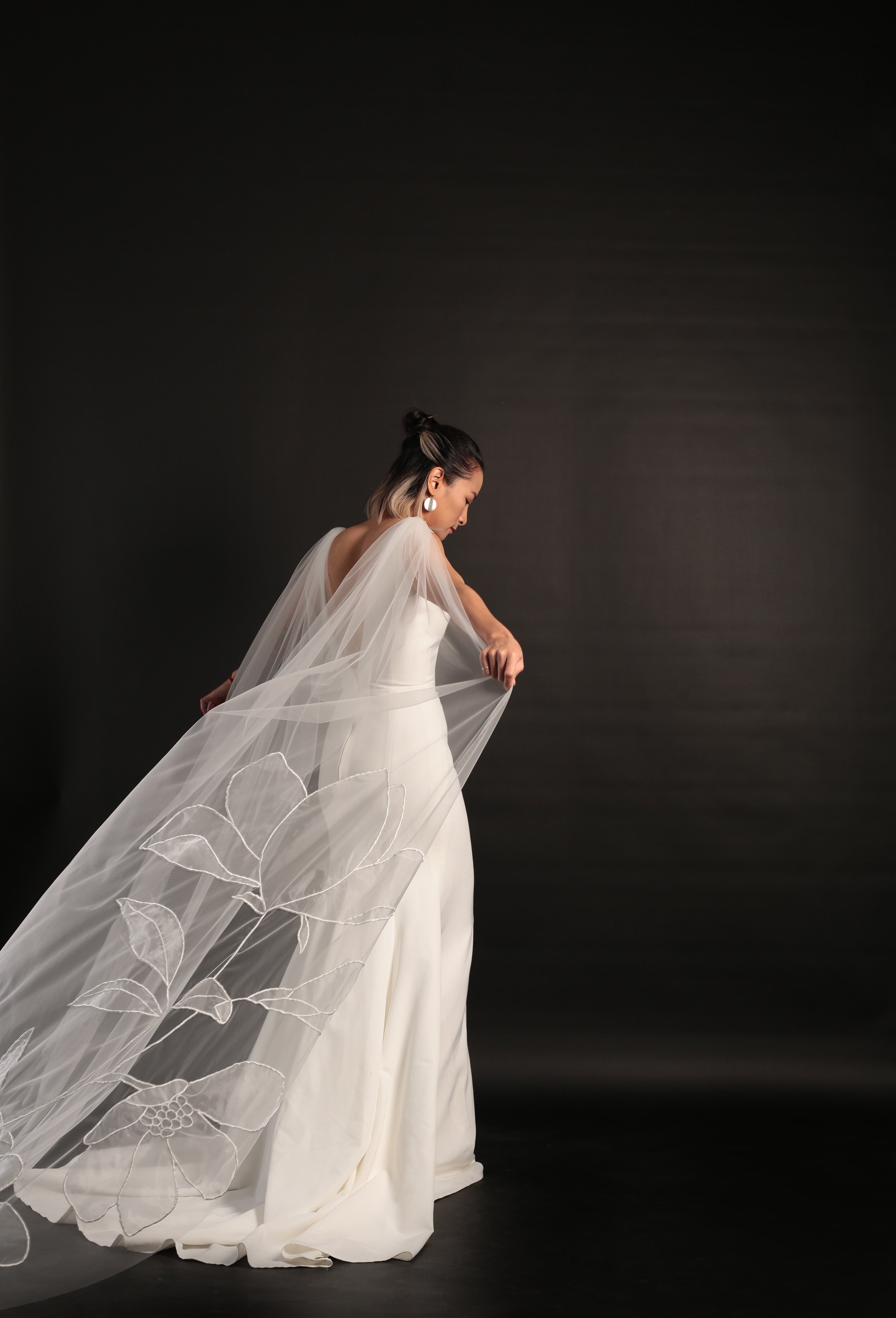 KAITIE | Chapel organza floral cape