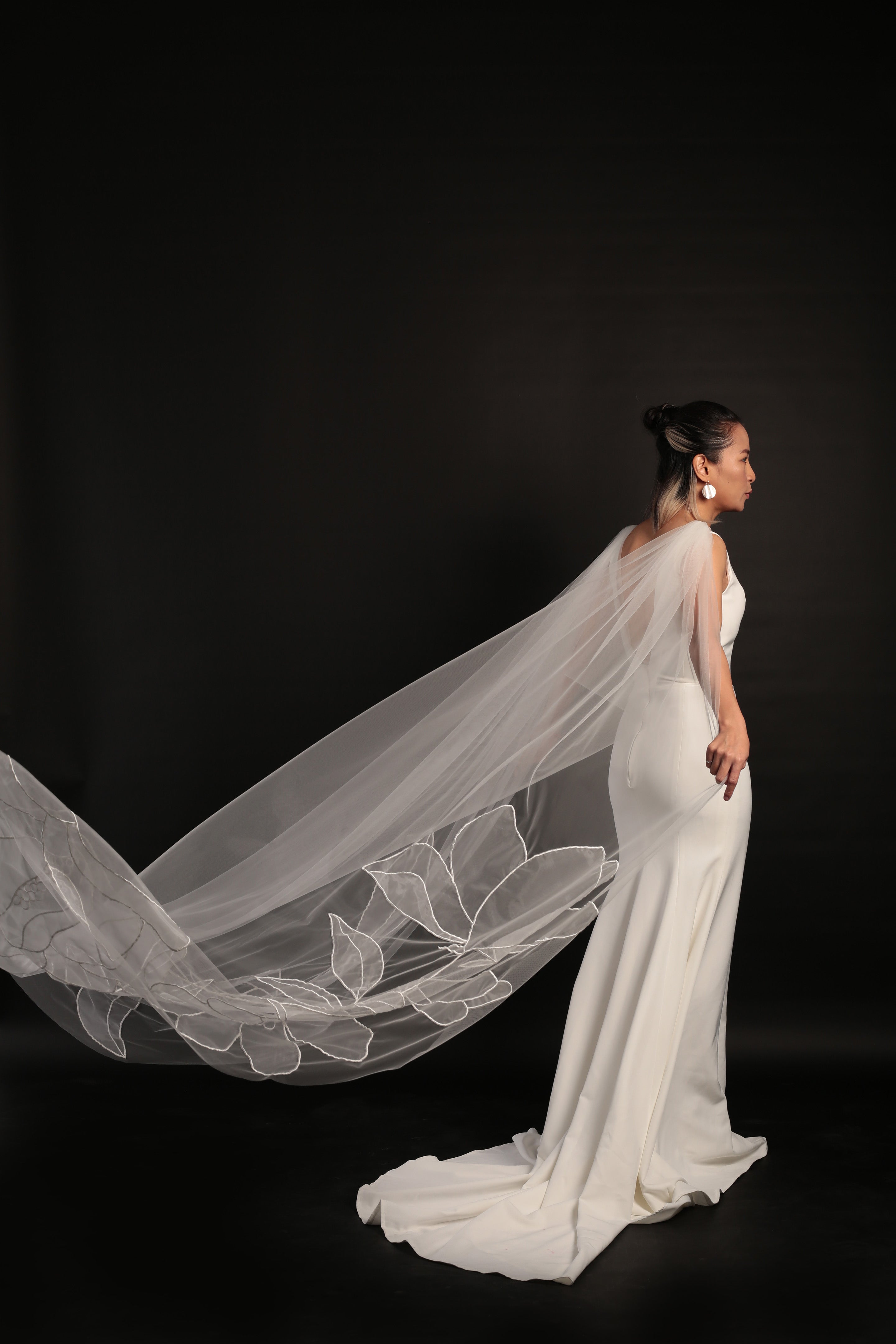 KAITIE | Chapel organza floral cape