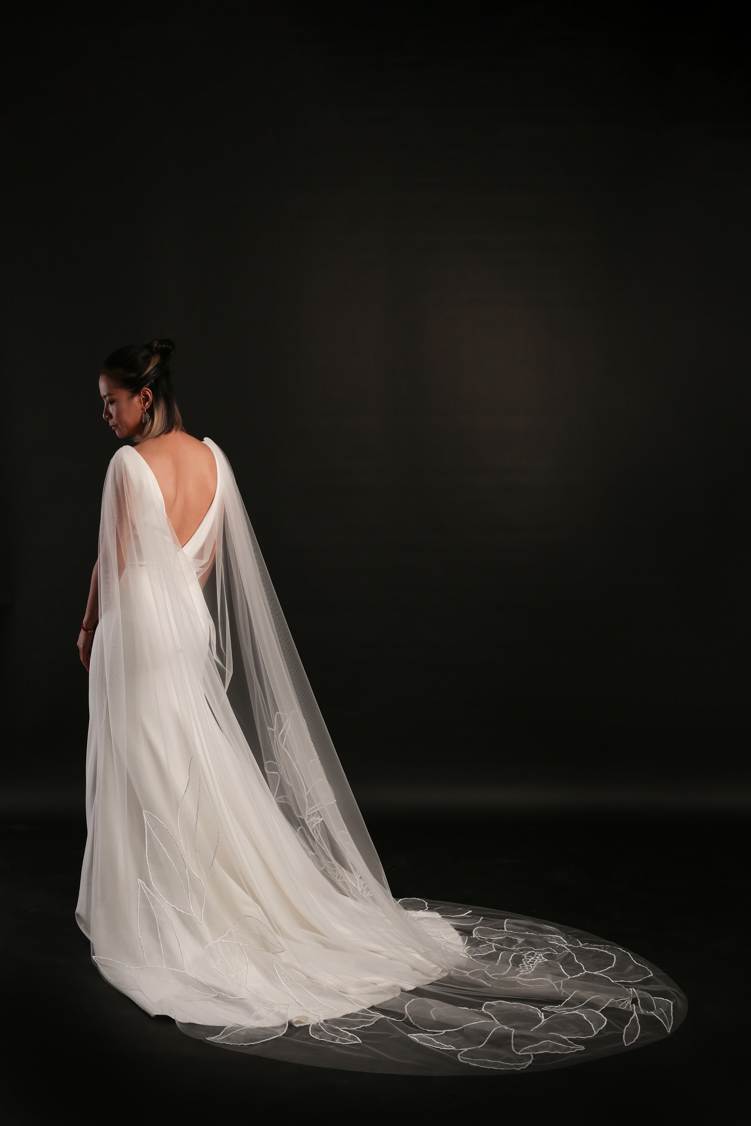 KAITIE | Chapel organza floral cape