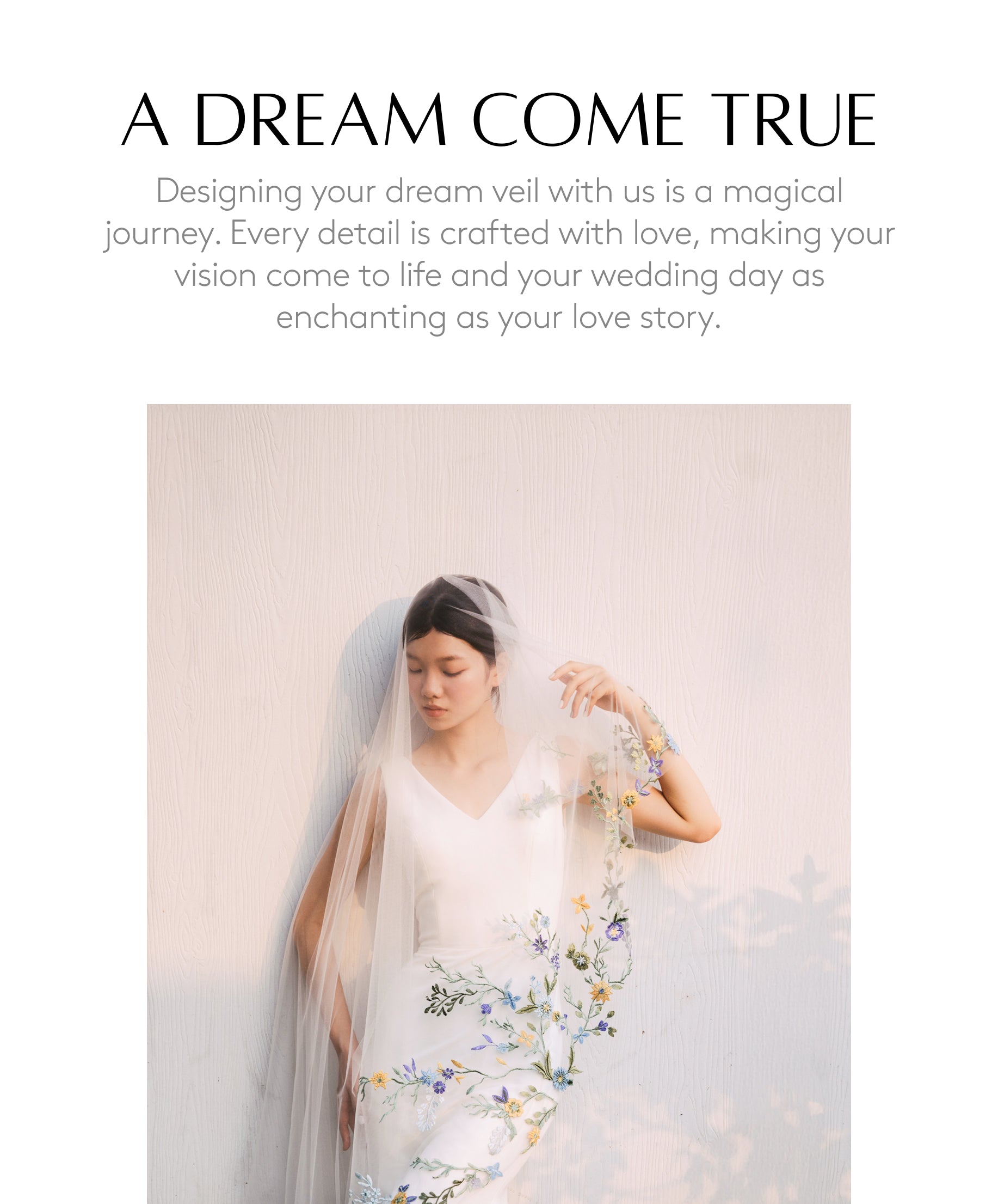 Bride wearing bespoke wedding veil front view