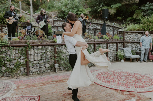 A botanical garden rustic warm and intimate wedding featuring a band
