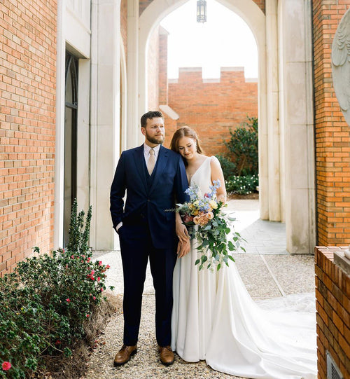 Bride Madeline Ringwald floral cape Kaitie veil