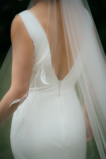 SARAH | Romantic cathedral embroidery floral veil/ Custom veil/ Cathedral wedding veil/ Wedding veil/ floral veil/