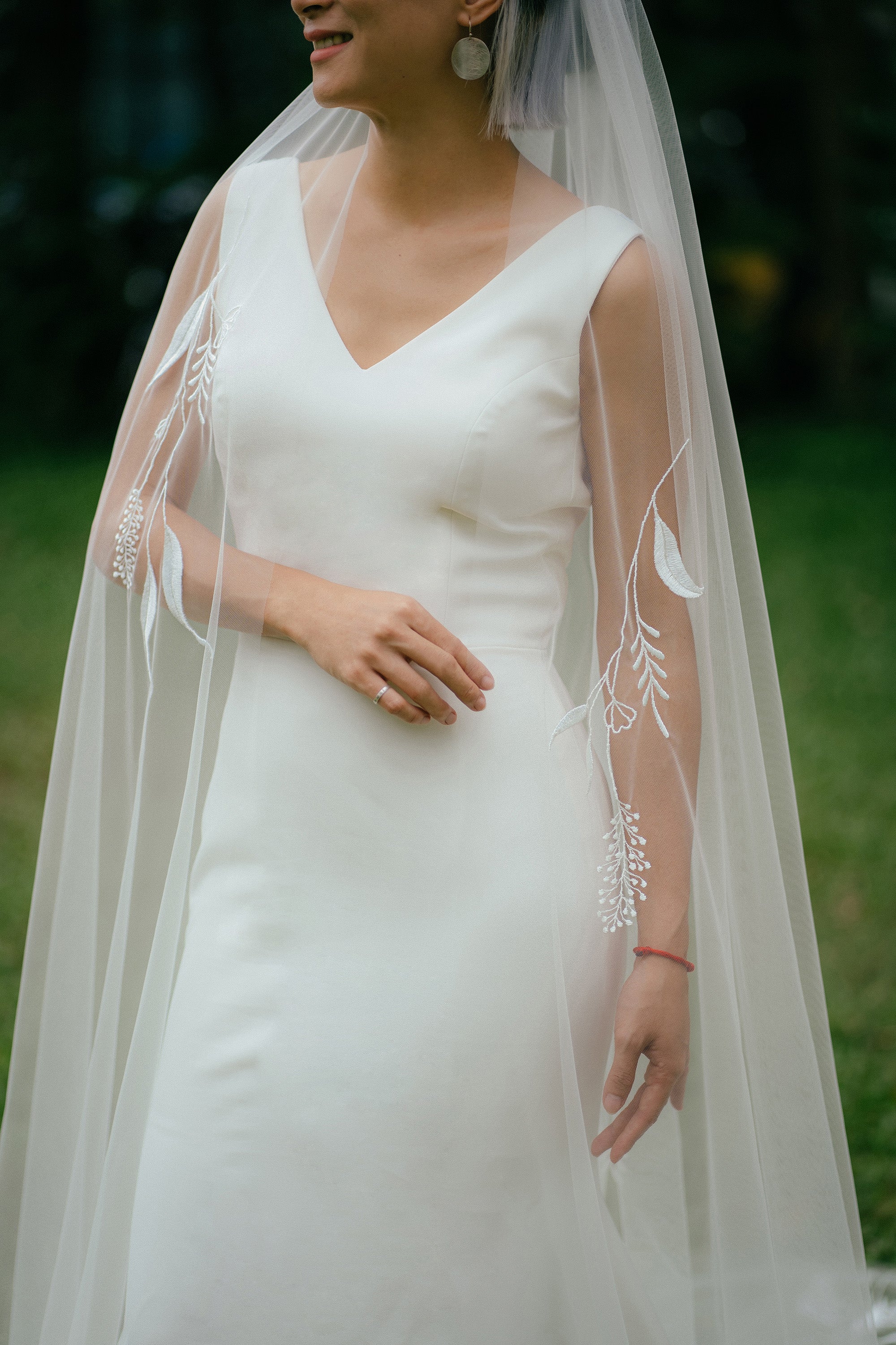 SARAH | Romantic cathedral embroidery floral veil/ Custom veil/ Cathedral wedding veil/ Wedding veil/ floral veil/