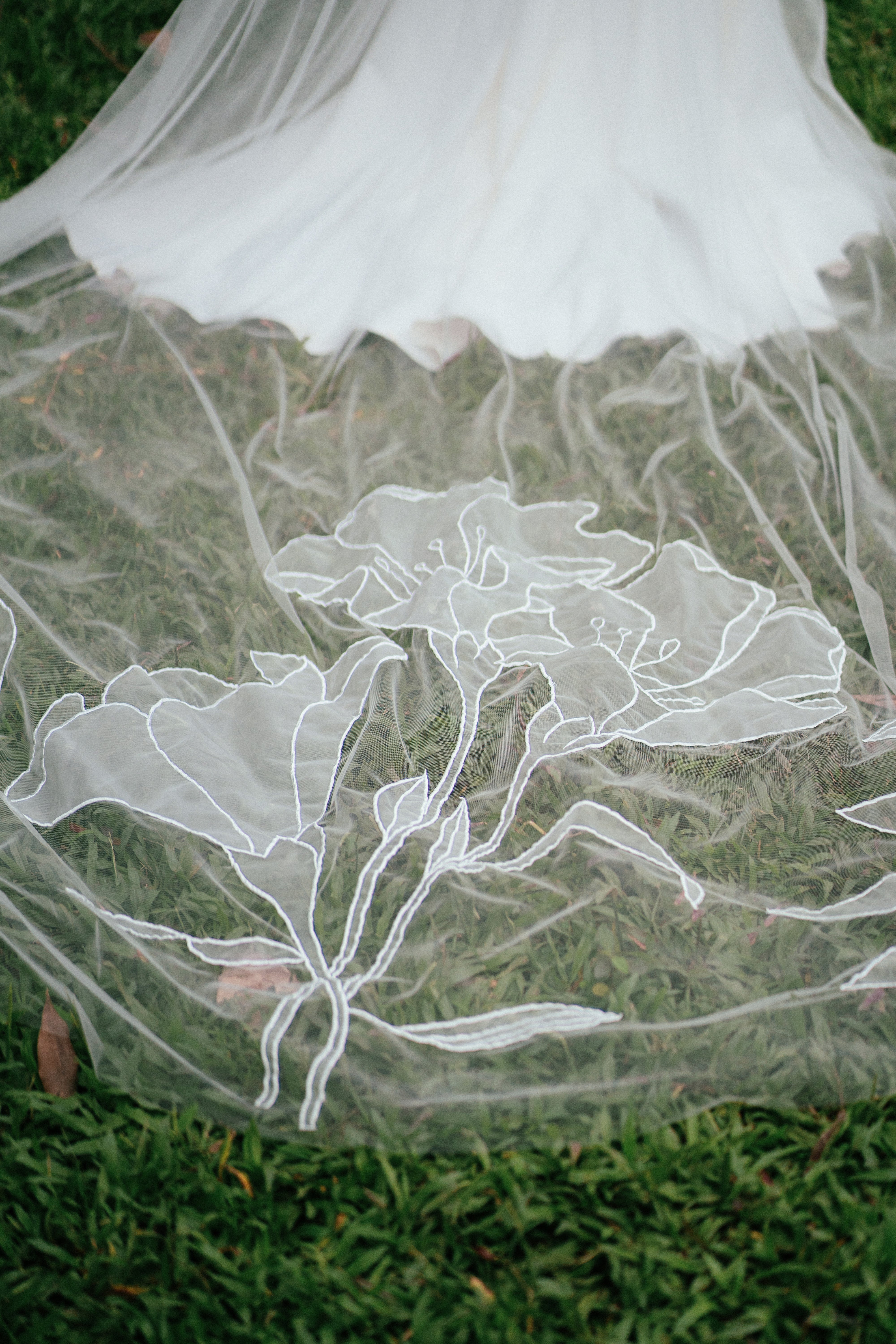 THERESA | Custom floral wedding veil