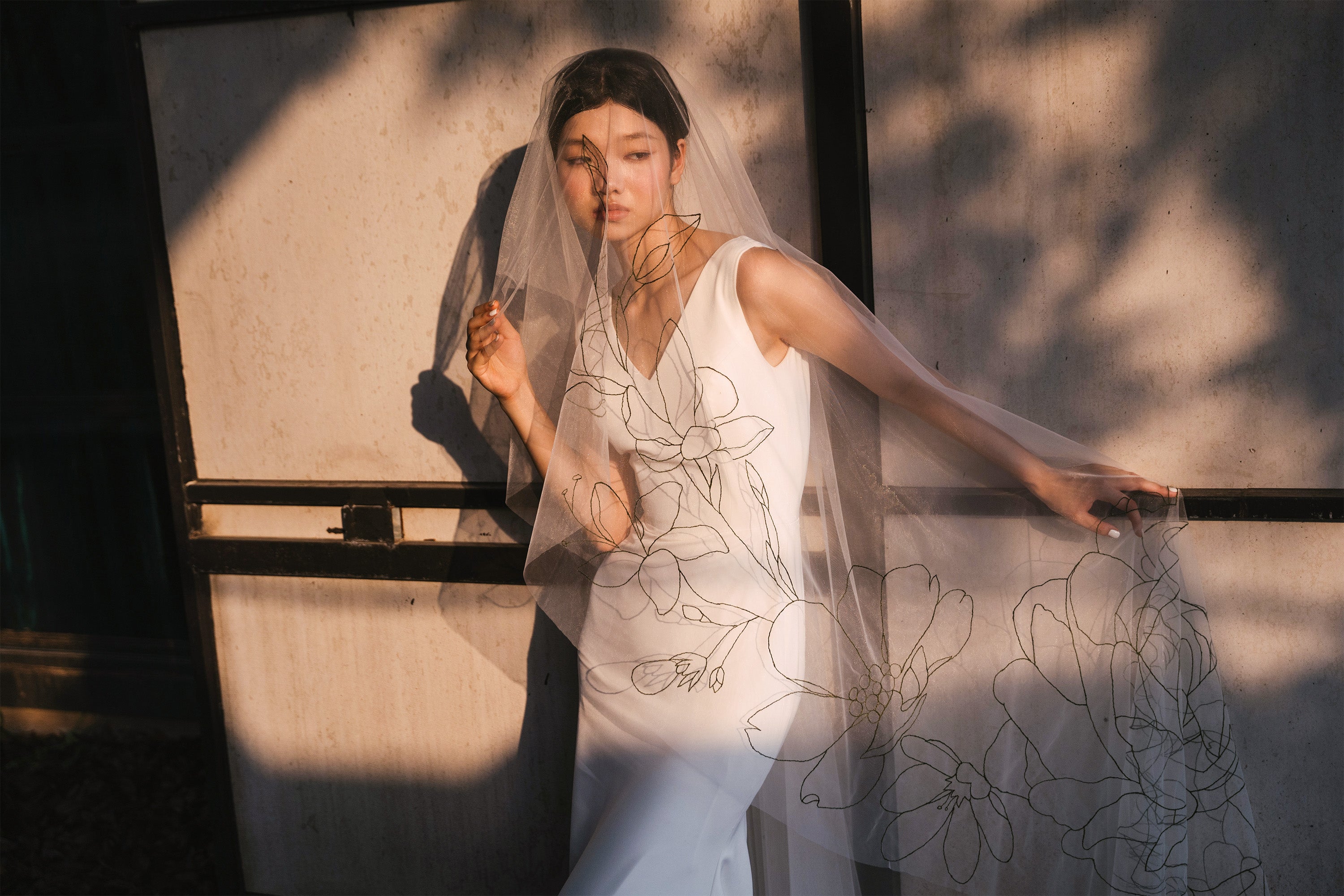 THERESA | Custom floral wedding veil