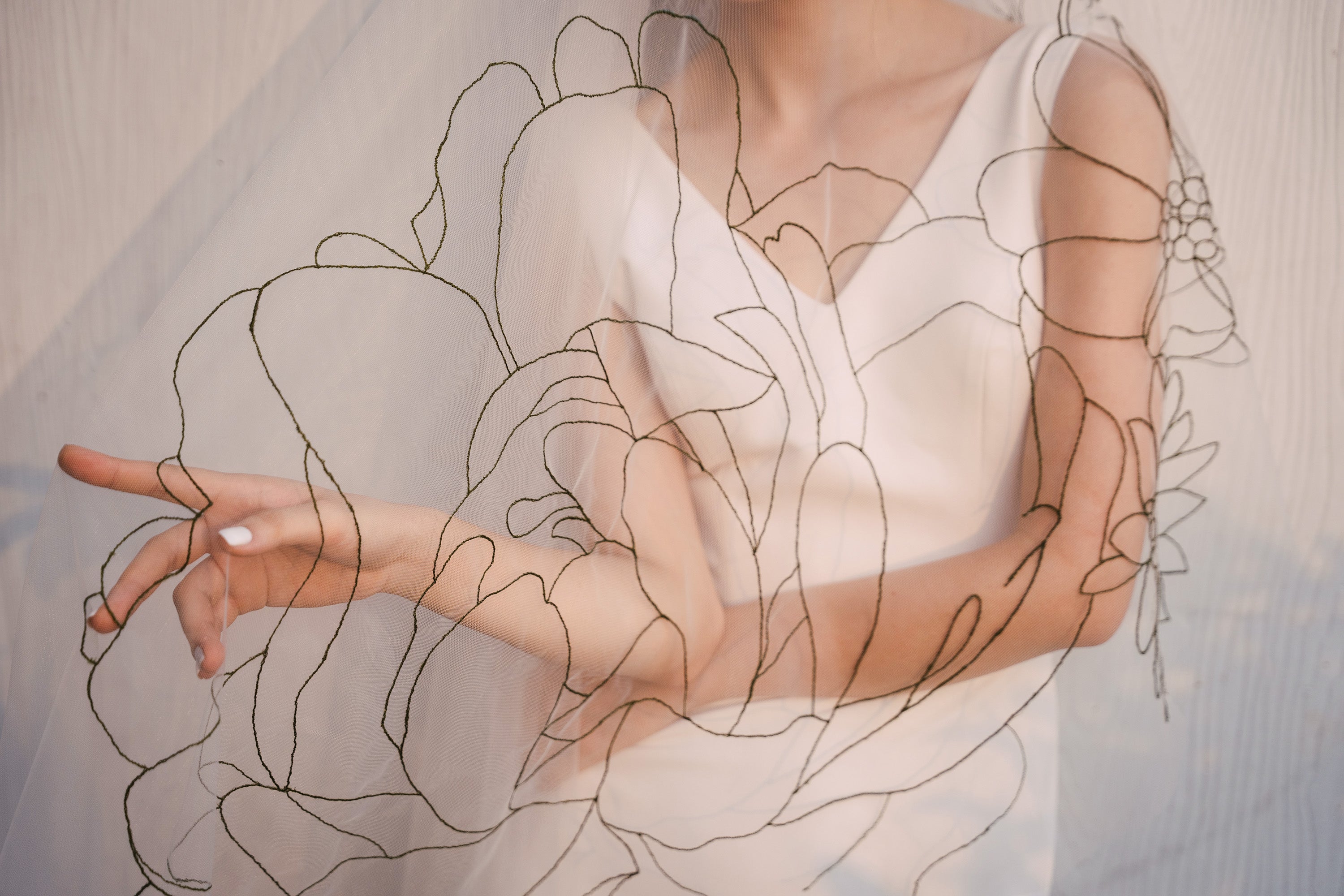 THERESA | Custom floral wedding veil