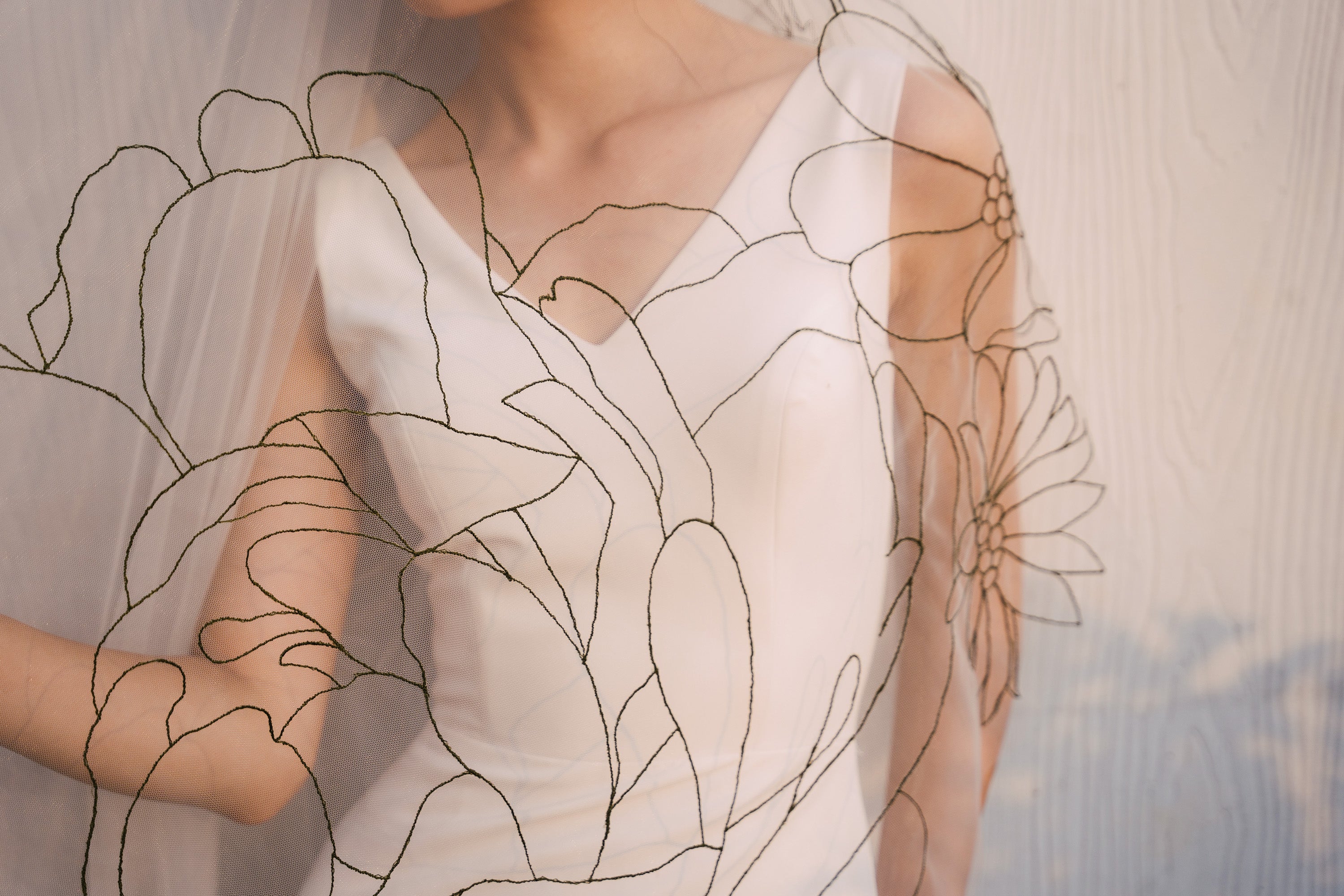 THERESA | Custom floral wedding veil