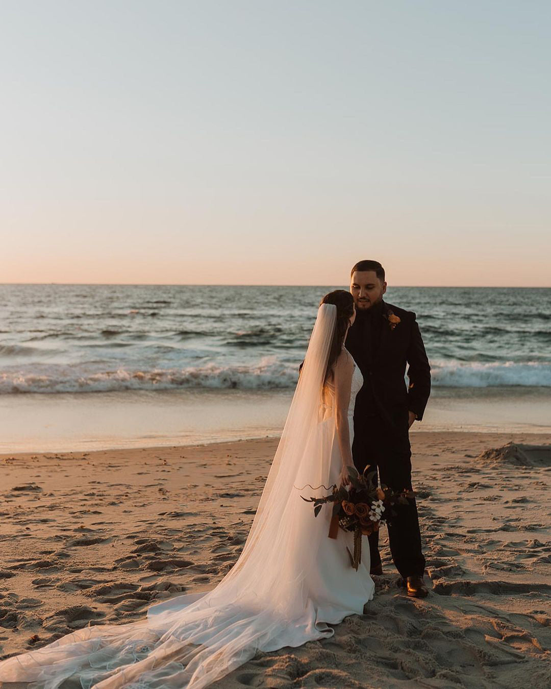 romantic bride picture wearing wedding veil