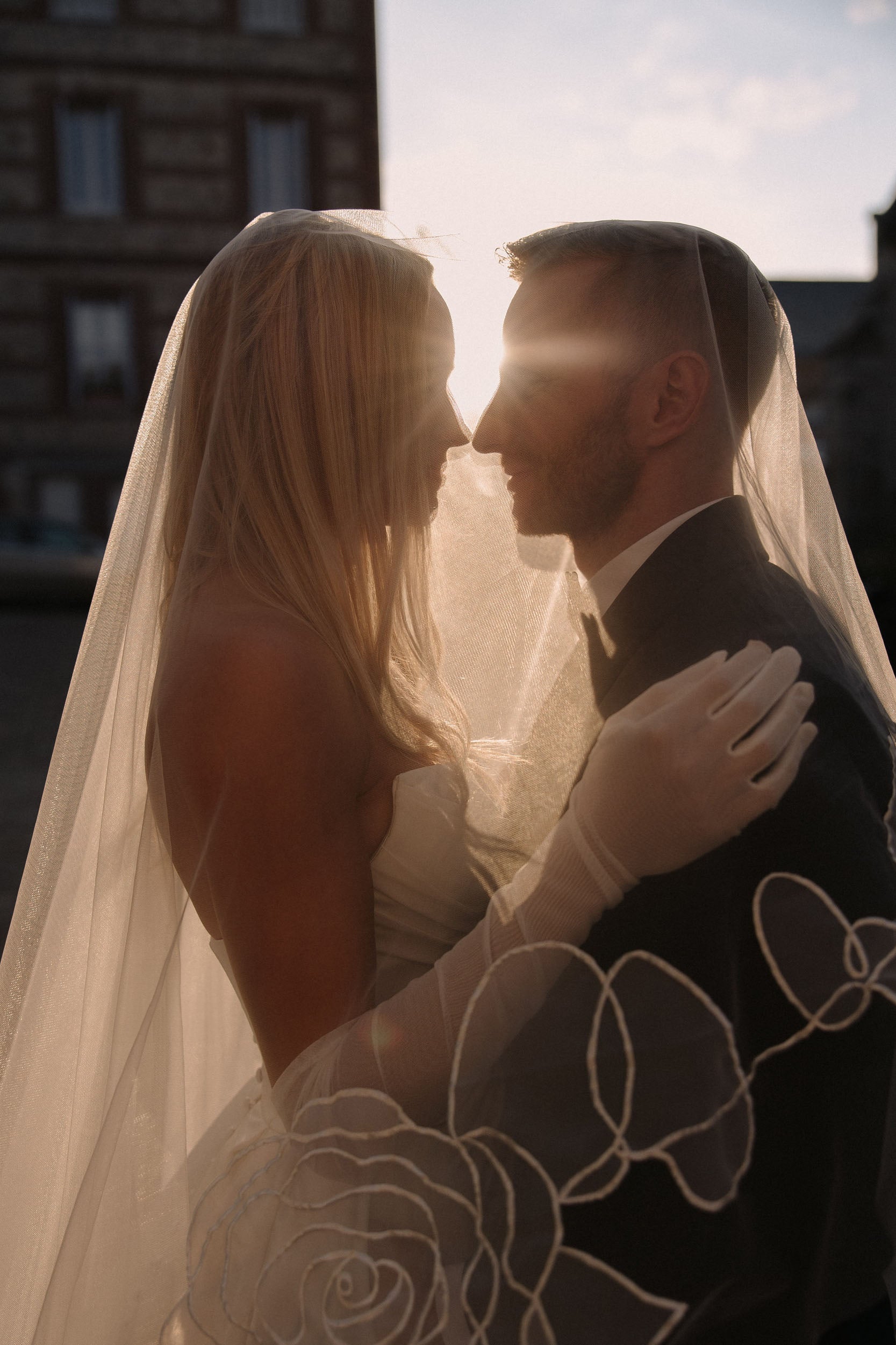 ROSIE | Drop chapel organza floral veil